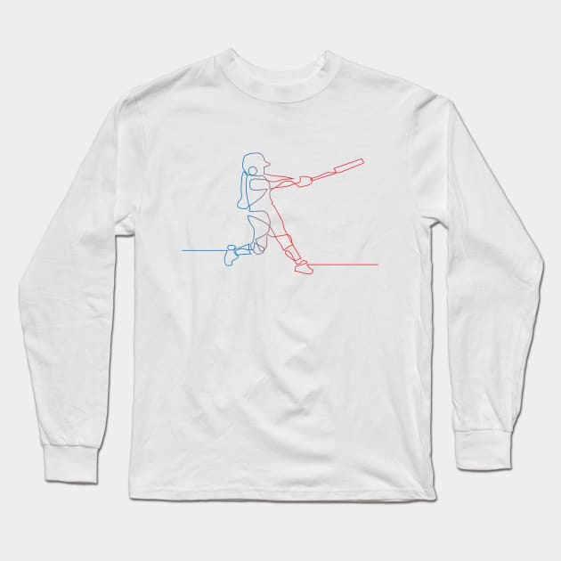 Line Art – Softball Batter Long Sleeve T-Shirt by SHAngelsShop